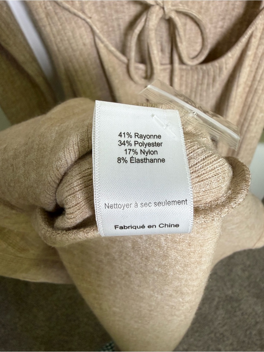 Astr Ribbed Long-Sleeve Button-Front Maxi Dress in Beige - Picture 3 of 5
